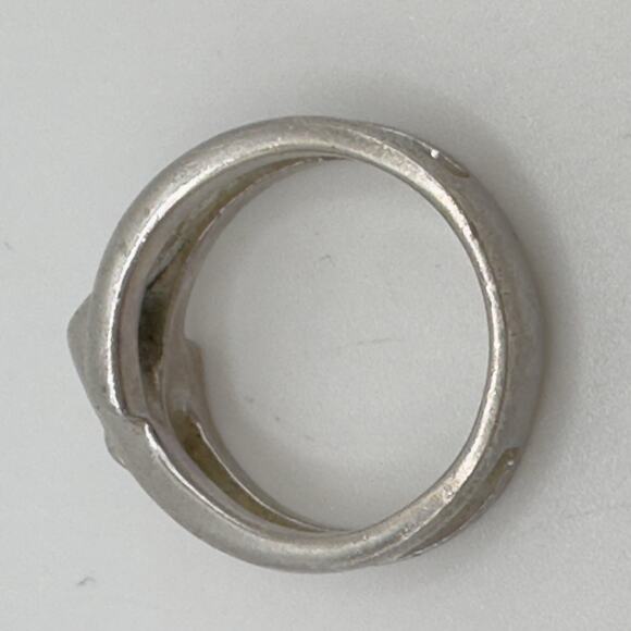 Sterling Silver Wrap Ring Size 7.75 Double Band Modernist 925 NF Vintage - Picture 7 of 14